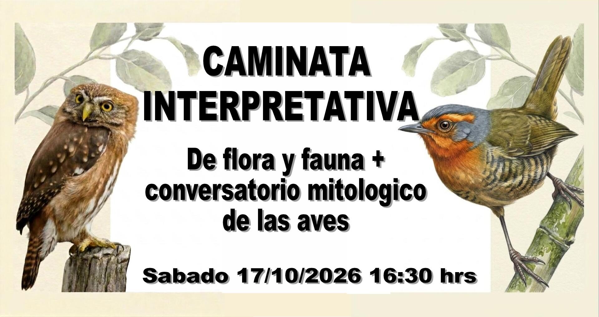 «mitología de las aves» Caminata interpretativa