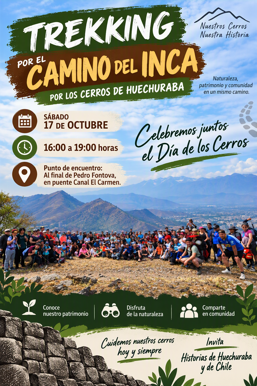 Trekking por el camino del Inca en Huechuraba